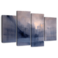 thumbnail image 1 of Elephant Stock Foggy Dew Wall Art - Horizontal Multi Panel Canvas - Living Room Wall Decor - Abstract Multi Panel - Gray And Beige Decor By Annette Schmucker - 75" x 48", 1 of 8