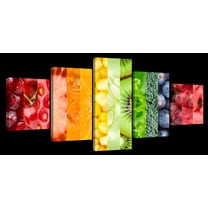 Elephant Stock Food For The Health Wall Art - Horizontal Multi Panel Canvas - 5 Piecedining Room Wall Decor - Photography Food And Drink Multi Panel - Red And Orange Decor - 29" x 12"