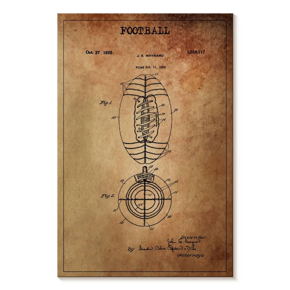 Elephant Stock Football Patent Wall Art - Vertical Canvas Wall Art ...