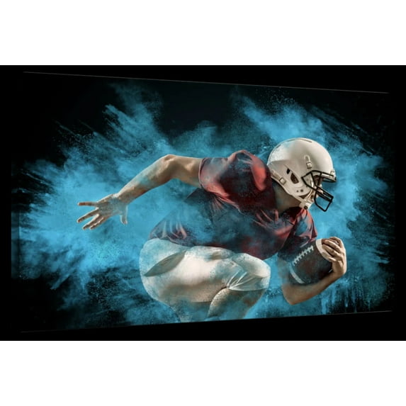 Elephant Stock Football Player In Action Wall Art - Horizontal Canvas Wall Art - Living Room Wall Decor - Photography Sports Canvas - Black And Gray Decor - 12" x 8"