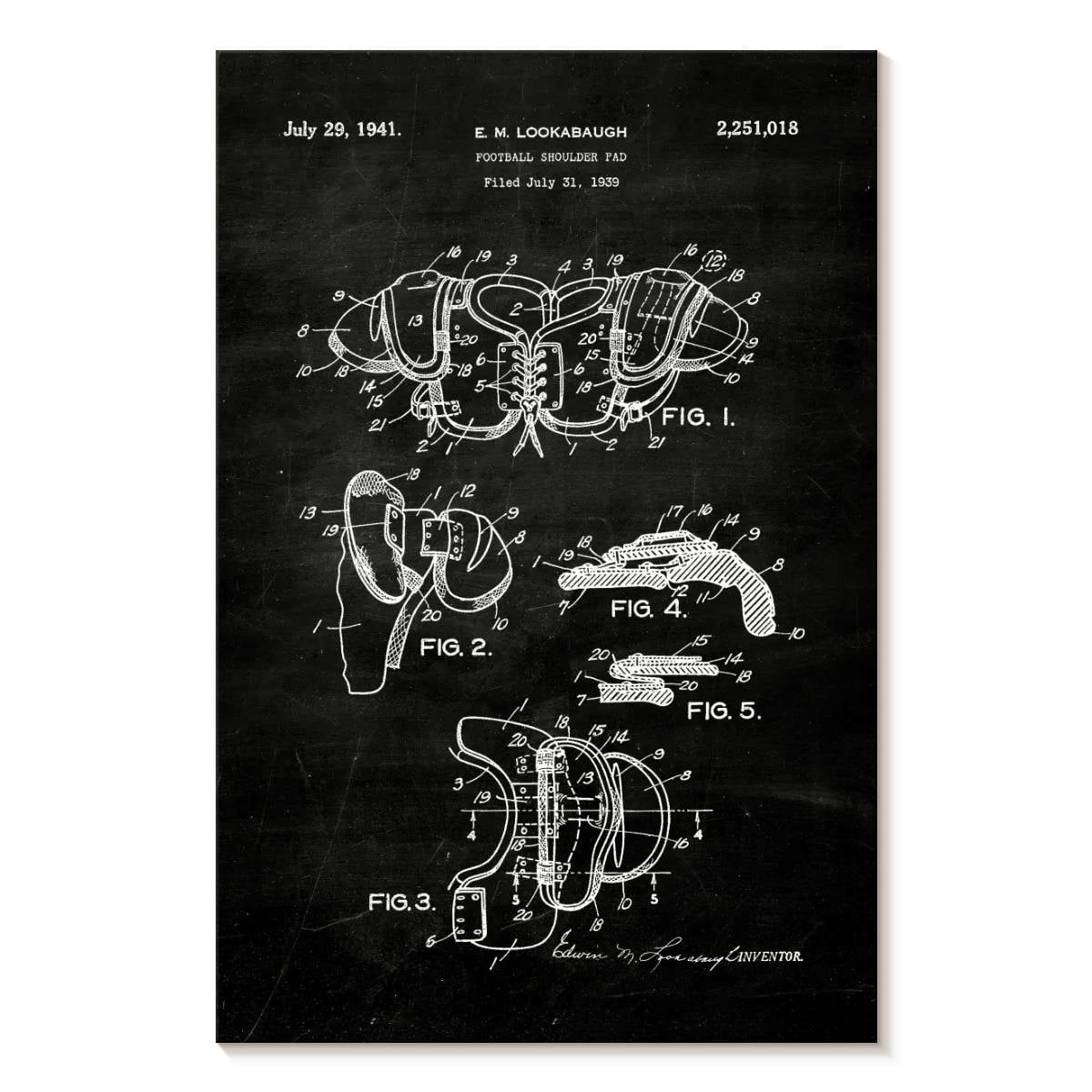 Elephant Stock Football Shoulder Pad Patent Wall Art - Vertical Canvas ...