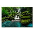 thumbnail image 1 of Elephant Stock Forest Waterfall Scene Wall Art - Horizontal Canvas Wall Art - Living Room Wall Decor - Nature Canvas - Teal And Gray Decor - 45" x 30", 1 of 4
