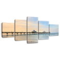 thumbnail image 1 of Elephant Stock Fort Myers Florida Wall Art - Horizontal Multi Panel Canvas - 5 Pieceliving Room Wall Decor - Photography Places Multi Panel - Blue And Gray Decor - 80" x 36", 1 of 8
