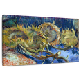 thumbnail image 1 of Elephant Stock Four Sunflowers Gone To Seed Wall Art - Horizontal Canvas Wall Art - Living Room Wall Decor - Floral And Botanical Canvas - Gray And Blue Decor By Vincent Van Gogh - 36" x 24", 1 of 8