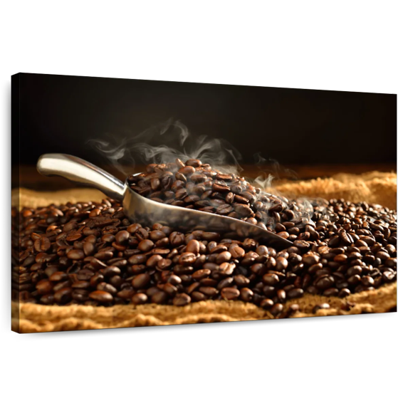 Elephant Stock Fresh Roasted Coffee Beans Wall Art - Horizontal Canvas Wall Art - Dining Room Wall Decor - Food And Drink Canvas - Brown And Orange Decor - 48" x 32"