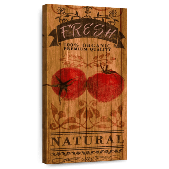 Elephant Stock Fresh Tomatoes Wall Sign Wall Art - Wall Signs Canvas Canvas - 30" x 60"