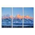 thumbnail image 1 of Elephant Stock Frozen Grand Tetons Wall Art - Horizontal Multi Panel Canvas - Living Room Wall Decor - Nature Multi Panel - Orange And Blue Decor - 50" x 32", 1 of 4