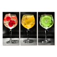thumbnail image 1 of Elephant Stock Fruity Cocktails Wall Art - Horizontal Multi Panel Canvas - Living Room Wall Decor - Food And Drink Multi Panel - Black And Green Decor - 74" x 48", 1 of 4