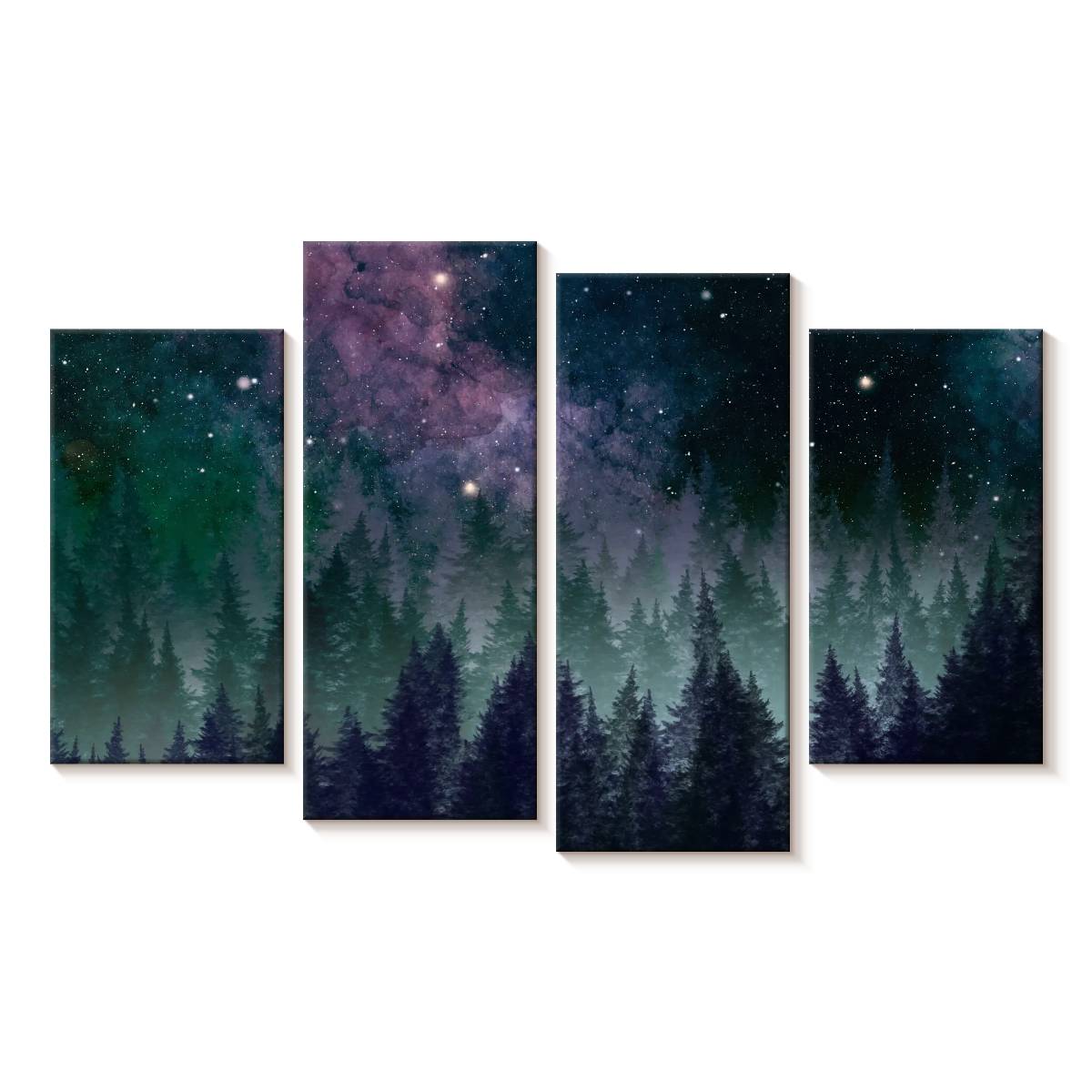 Elephant Stock Galaxy Forest Wall Art - Horizontal Multi Panel Canvas ...