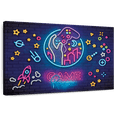thumbnail image 1 of Elephant Stock Game Room Neon Symbols Wall Art - Horizontal Canvas Wall Art - Living Room Wall Decor - Pop Culture Canvas - Yellow And Pink Decor - 36" x 24", 1 of 8