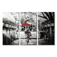thumbnail image 1 of Elephant Stock Geisha Pop Wall Art - Horizontal Multi Panel Canvas - Living Room Wall Decor - Places Multi Panel - Red And Gray Decor - 23" x 14", 1 of 4