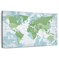 thumbnail image 1 of Elephant Stock Geographic World Map V Wall Art - Horizontal Canvas Wall Art - Living Room Wall Decor - Education Canvas - Blue And Green Decor - 48" x 32", 1 of 8