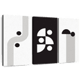 thumbnail image 1 of Elephant Stock Geometric Mountain Ii Bw Wall Art - Horizontal Multi Panel Canvas - Dining Room Wall Decor - Abstract Multi Panel - White And Black Decor - 50" x 32", 1 of 8