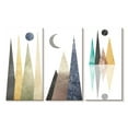 thumbnail image 1 of Elephant Stock Geometric Mountain Scene Wall Art - Horizontal Multi Panel Canvas - Living Room Wall Decor - Nature Multi Panel - White And Gold Decor - 45" x 28", 1 of 4