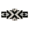 thumbnail image 1 of Elephant Stock Geometric Wooden Planks Wall Art - Horizontal Multi Panel Canvas - Lobby Wall Decor - Decor Elements Multi Panel - Black And Gray Decor - 36" x 15", 1 of 4