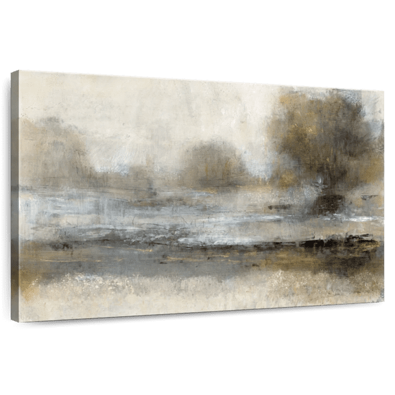 Elephant Stock Gilt Landscape I Wall Art - Horizontal Canvas Wall Art - Living Room Wall Decor - Abstract Canvas - Orange And Brown Decor By Tim O'toole - 12" x 8"