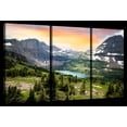 thumbnail image 1 of Elephant Stock Glacier National Park View Wall Art - Horizontal Multi Panel Canvas - 3 Pieceliving Room Wall Decor - Photography Nature Multi Panel - Orange And Gray Decor - 57" x 36", 1 of 4
