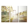 thumbnail image 1 of Elephant Stock Glass Room Abstract Wall Art - Horizontal Multi Panel Canvas - Living Room Wall Decor - Abstract Multi Panel - Yellow And Beige Decor - 23" x 14", 1 of 4