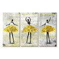thumbnail image 1 of Elephant Stock Glitter Ballerinas Wall Art - Horizontal Multi Panel Canvas - Living Room Wall Decor - Dance Multi Panel - Yellow And Black Decor - 57" x 36", 1 of 4
