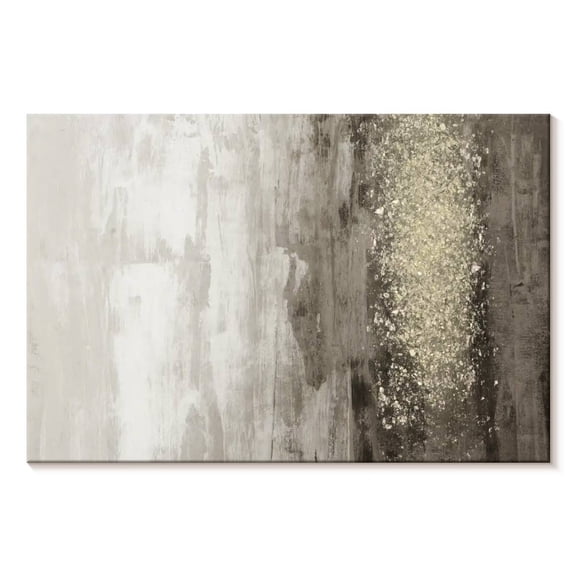 Elephant Stock Glitter Rain I Wall Art - Horizontal Canvas Wall Art - Living Room Wall Decor - Abstract Canvas - Gray And White Decor By Jennifer Goldberger - 12" x 8"
