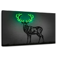 thumbnail image 1 of Elephant Stock Glowing Deer Wall Art - Horizontal Canvas Wall Art - Living Room Wall Decor - Animal Canvas - Gray And Teal Decor By Octavian Mielu - 30" x 20", 1 of 8