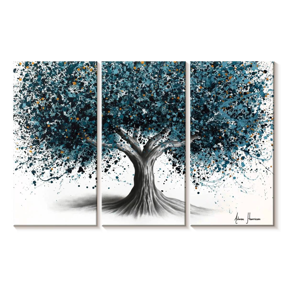Elephant Stock Glowing Night Tree Wall Art - Horizontal Multi Panel ...