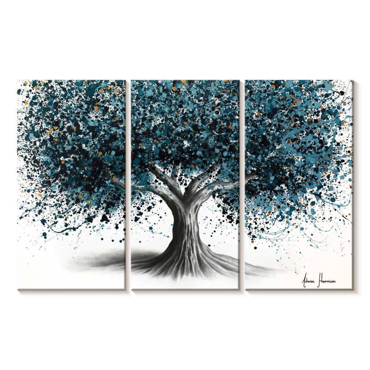 Elephant Stock Glowing Night Tree Wall Art - Horizontal Multi Panel ...