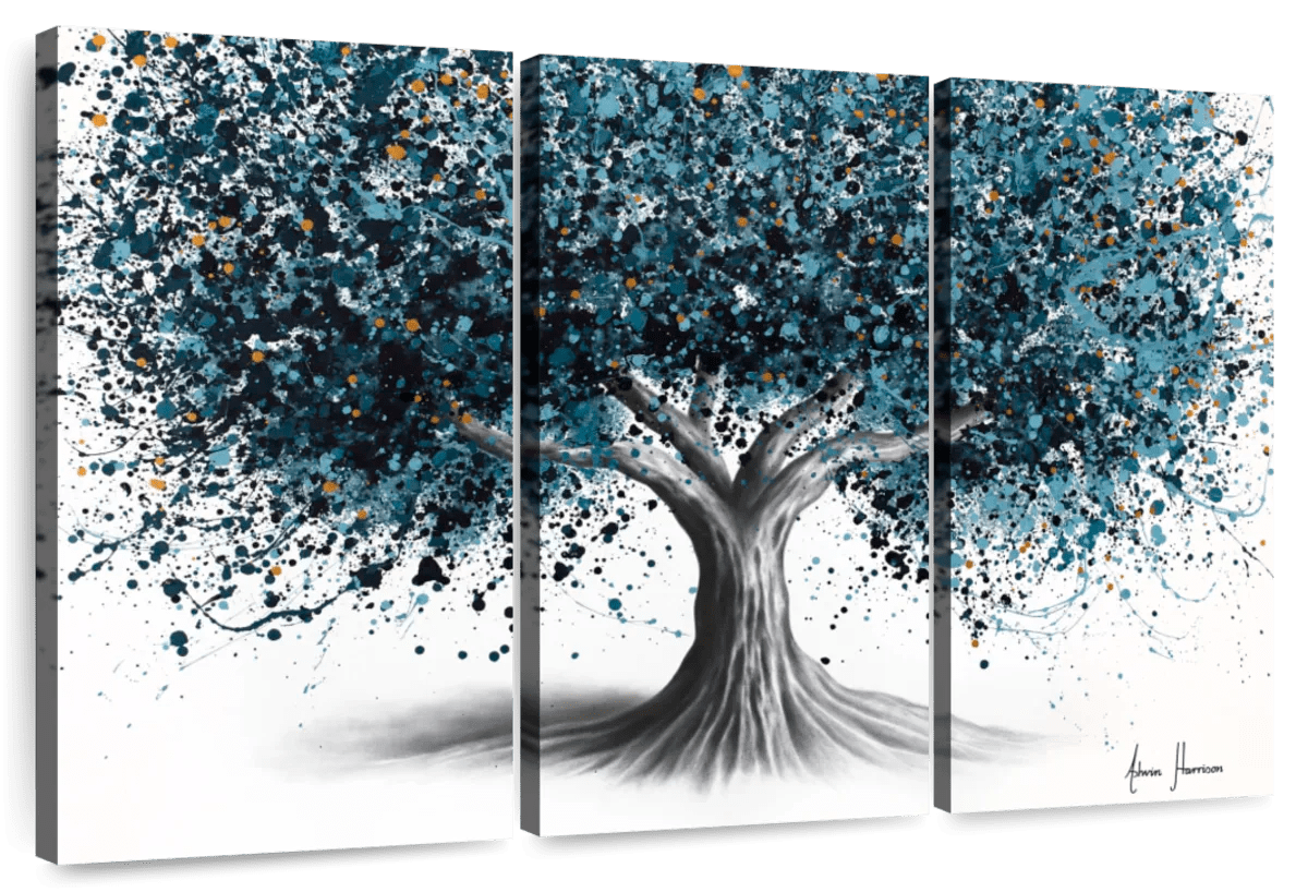 Elephant Stock Glowing Night Tree Wall Art - Horizontal Multi Panel ...