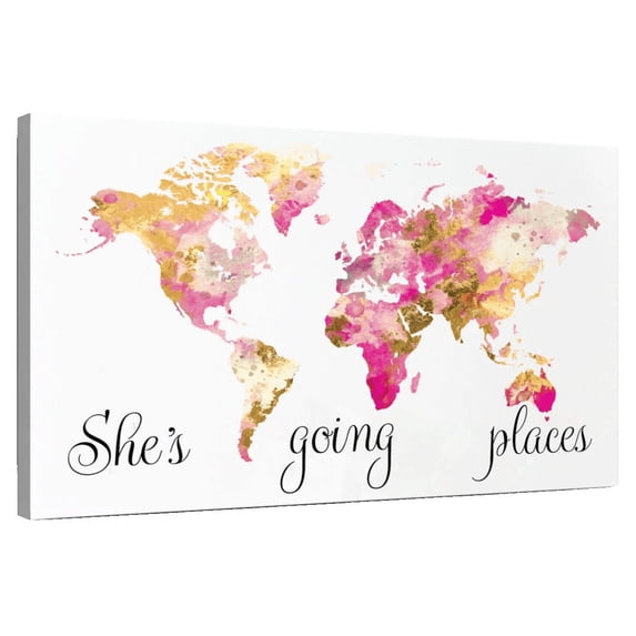 Elephant Stock She's Going Places Wall Art - Horizontal Canvas Wall Art - Living Room Wall Decor - Hobbies And Lifestyle Canvas - Beige And White Decor - 48" x 32"