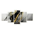 thumbnail image 1 of Elephant Stock Gold Foil Abstract Wall Art - Horizontal Multi Panel Canvas - Living Room Wall Decor - Abstract Multi Panel - Black And Gray Decor - 29" x 12", 1 of 4
