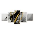 thumbnail image 1 of Elephant Stock Gold Foil Abstract Wall Art - Horizontal Multi Panel Canvas - Living Room Wall Decor - Abstract Multi Panel - Black And Gray Decor - 74" x 34", 1 of 4