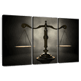 thumbnail image 1 of Elephant Stock Gold Scales Of Justice Wall Art - Horizontal Multi Panel Canvas - Salon Wall Decor - Profession Multi Panel - Black And Gray Decor - 57" x 36", 1 of 8