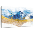 thumbnail image 1 of Elephant Stock Golden Abstract Mountain Wall Art - Horizontal Canvas Wall Art - Living Room Wall Decor - Abstract Canvas - Beige And Blue Decor - 39" x 26", 1 of 8