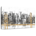 thumbnail image 1 of Elephant Stock Golden Bridge Panorama Wall Art - Horizontal Canvas Wall Art - Living Room Wall Decor - Places Canvas - Gold And Black Decor By Jennifer Goldberger - 12" x 8", 1 of 8