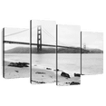 thumbnail image 1 of Elephant Stock Golden Gate Bridge Monochrome Wall Art - Horizontal Multi Panel Canvas - Living Room Wall Decor - Architecture Multi Panel - White And Black Decor - 75" x 48", 1 of 8