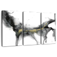 thumbnail image 1 of Elephant Stock Golden Precipice Ii Wall Art - Horizontal Multi Panel Canvas - Living Room Wall Decor - Abstract Multi Panel - Black And Gray Decor By Jennifer Goldberger - 65" x 42", 1 of 8