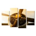 thumbnail image 1 of Elephant Stock Golden Sunset Propeller Wall Art - Horizontal Multi Panel Canvas - Living Room Wall Decor - Transportation Multi Panel - Yellow And Brown Decor - 52" x 32", 1 of 4