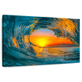 thumbnail image 1 of Elephant Stock Golden Sunset Wave Wall Art - Horizontal Canvas Wall Art - Living Room Wall Decor - Beach Canvas - Gray And Brown Decor - 12" x 8", 1 of 8