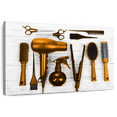thumbnail image 1 of Elephant Stock Golden Tools Hair Salon Wall Art - Horizontal Canvas Wall Art - Living Room Wall Decor - Fashion And Beauty Canvas - Brown And Gold Decor - 45" x 30", 1 of 8
