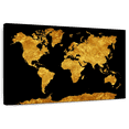 thumbnail image 1 of Elephant Stock Golden World Map Wall Art - Horizontal Canvas Wall Art - Living Room Wall Decor - Map Canvas - Black And Gold Decor - 48" x 32", 1 of 8