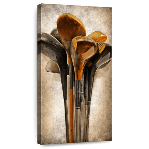 Elephant Stock Golf Club Collection Wall Art - Hobbies And Lifestyle Canvas Canvas - 30" x 60"