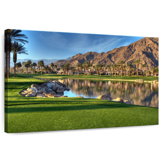 Elephant Stock Golf Course In Palm Springs Wall Art - Horizontal Canvas Wall Art - Living Room Wall Decor - Sports Canvas - Brown And Green Decor - 51" x 34"