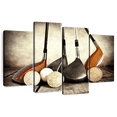 thumbnail image 1 of Elephant Stock Golf Sets Wall Art - Horizontal Multi Panel Canvas - Hallway Wall Decor - Sports Multi Panel - Yellow And Brown Decor - 36" x 22", 1 of 8