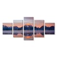 thumbnail image 1 of Elephant Stock Grand Teton Glow Wall Art - Horizontal Multi Panel Canvas - Living Room Wall Decor - Nature Multi Panel - Beige And Gray Decor - 29" x 12", 1 of 4