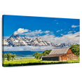 thumbnail image 1 of Elephant Stock Grand Teton Mormon Barn Wall Art - Horizontal Canvas Wall Art - Living Room Wall Decor - Nature Canvas - Gray And Brown Decor - 12" x 8", 1 of 8