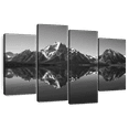 thumbnail image 1 of Elephant Stock - Grand Teton Mountains BW Wall Art - Horizontal Multi Panel - 4 Piece Living Room Wall Decor - Photography Nature Canvas Print - Gray and Black Decor - 24" x 14", 1 of 5