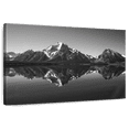 thumbnail image 1 of Elephant Stock Grand Teton Mountains Bw Wall Art - Horizontal Canvas Wall Art - Living Room Wall Decor - Nature Canvas - Gray And Black Decor - 51" x 34", 1 of 8