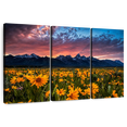 thumbnail image 1 of Elephant Stock Grand Teton Wildflowers Wall Art - Horizontal Multi Panel Canvas - Living Room Wall Decor - Nature Multi Panel - Orange And Blue Decor - 65" x 42", 1 of 8
