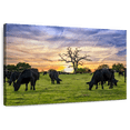 thumbnail image 1 of Elephant Stock Grazing Aberdeen Angus Wall Art - Horizontal Canvas Wall Art - Living Room Wall Decor - Animal Canvas - Black And Orange Decor - 36" x 24", 1 of 8