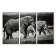 thumbnail image 1 of Elephant Stock Grazing Kenyan Elephants Wall Art - Horizontal Multi Panel Canvas - Living Room Wall Decor - Animal Multi Panel - Black And Gray Decor - 45" x 28", 1 of 4